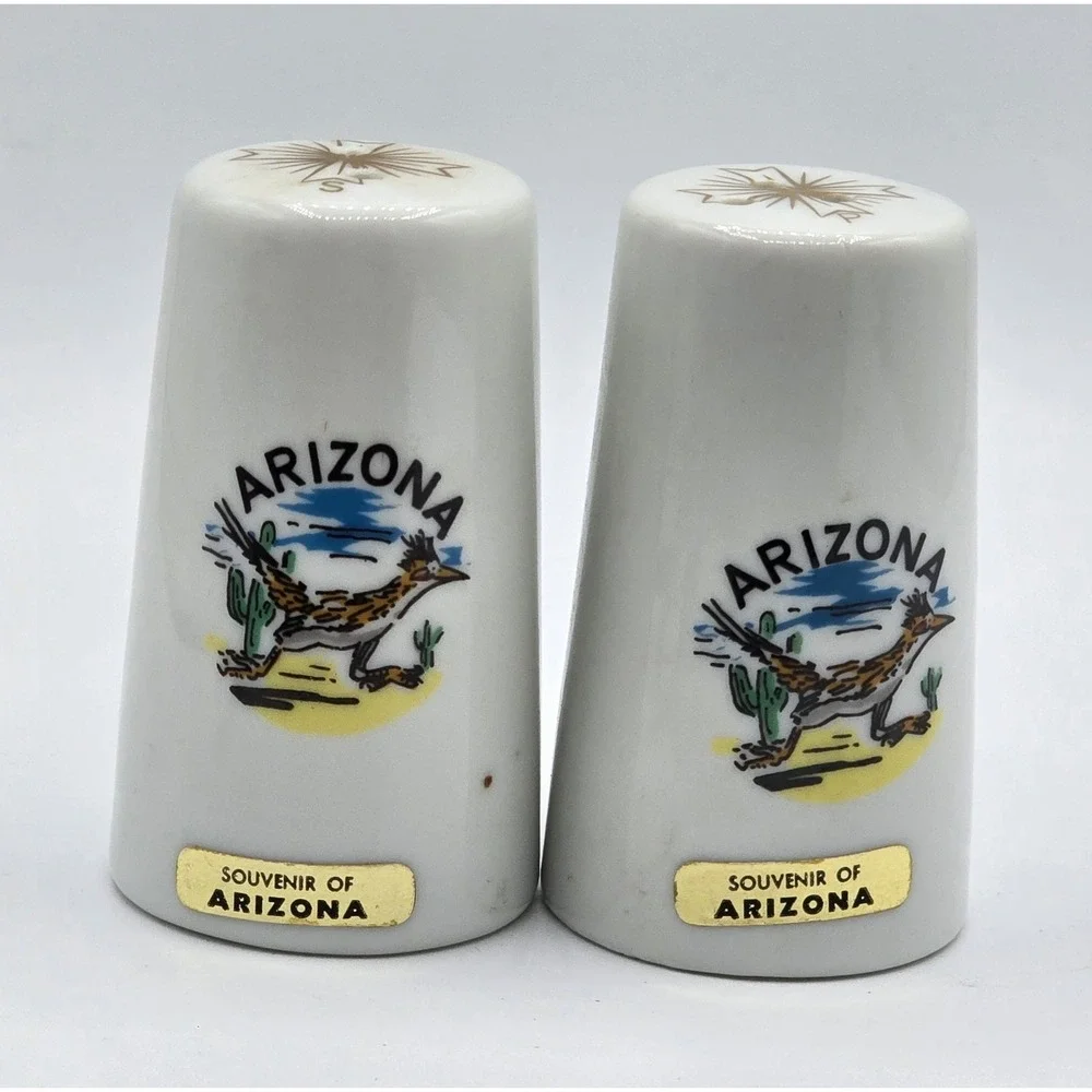 Arizona Roadrunner Vintage Salt & Pepper Shakers  souvenir State US 3